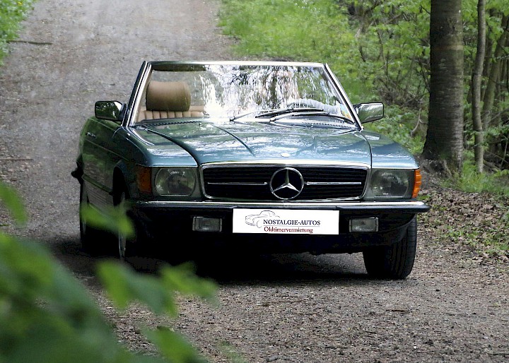 Mercedes auf Waldweg